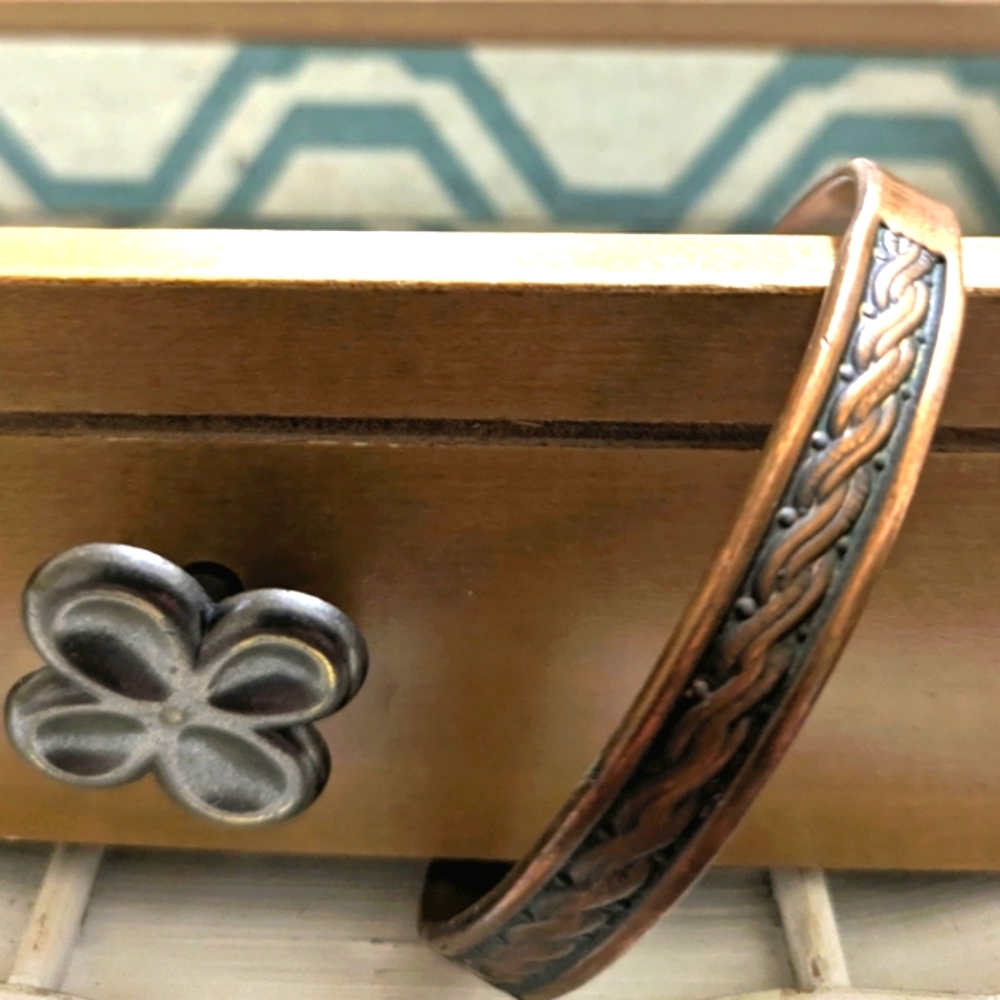 Vintage  Solid Copper Cuff Bracelet